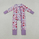 LR2883 Valentine's Day Bows Love Baby Sleepers Romper
