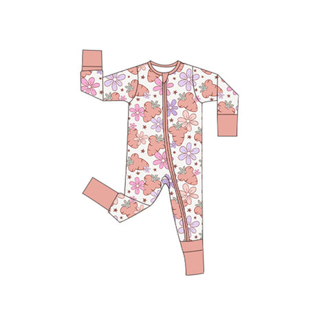 Preorder 12.07 MOQ 5 pcs LR2890 Carrot Flower Baby Sleepers Romper