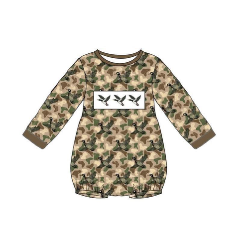 Preorder 12.08 MOQ 5 pcs LR2895 Hunting Camo Mallard Ducks Baby Boys Romper