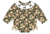 Preorder Samples LR2896 Embroidery Hunting Camo Mallard Ducks Baby Girls Romper