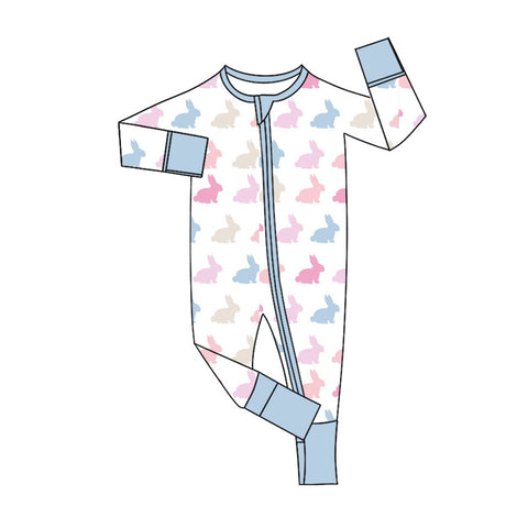 Preorder 12.11 MOQ 5 pcs LR2905 Easter Rabbit Baby Sleepers Romper