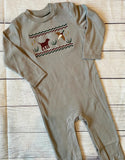 Preorder Samples LR2909 Embroidery Mallard Ducks Dog Baby Boys Romper
