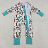 LR2944 Western Boots Cowboy Baby Sleepers Footie Romper