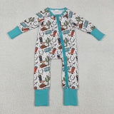 LR2944 Western Boots Cowboy Baby Sleepers Footie Romper