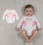 LR2947 Embroidery Foods Cake Dots Pink Baby Girls Romper