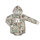 Preorder MOQ 5 pcs Each Style Hunting Camo Hoodie Baby Boys Romper