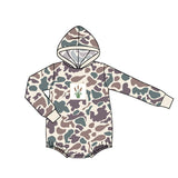 Preorder MOQ 5 pcs Each Style Hunting Camo Hoodie Baby Boys Romper