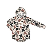 Preorder MOQ 5 pcs Each Style Hunting Camo Hoodie Baby Boys Romper