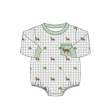 Preorder MOQ 5 pcs Each Style Hunting Dog Fish Mallard Ducks Baby Bubble Romper