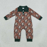 LR3013 Hunting Deer Camo Green Polo Baby Boys Romper