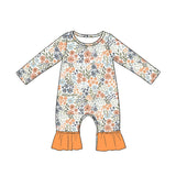 Preorder MOQ 5 pcs Each Style Fall Flower Floral Baby Romper