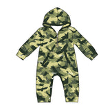 Preorder MOQ 5 pcs Each Style Hunting Camo Hoodie Zipper Baby Boys Romper