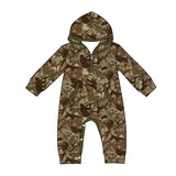 Preorder MOQ 5 pcs Each Style Hunting Camo Hoodie Zipper Baby Boys Romper