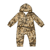 Preorder MOQ 5 pcs Each Style Hunting Camo Hoodie Zipper Baby Boys Romper