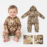 LR3033 Hunting Camo Zipper Hoodie Baby Boy Romper
