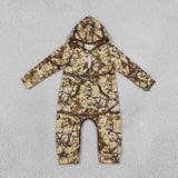 LR3033 Hunting Camo Zipper Hoodie Baby Boy Romper