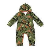Preorder MOQ 5 pcs Each Style Hunting Camo Hoodie Zipper Baby Boys Romper