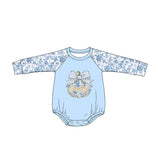 Preorder MOQ 5 pcs Each Style Thankful Pumpkin Bows Baby Bubble Romper
