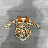 Preorder Samples LR3048 Hunting Camo Branches Zipper Baby Boys Romper
