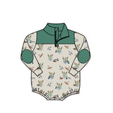 Preorder Samples LR3052 Mallard Ducks Zipper Baby Boys Romper