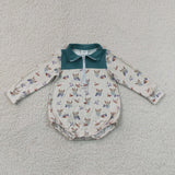 LR3052 Mallard Ducks Zipper Baby Boys Romper