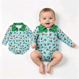 LR3055 Mallard Ducks Zipper Baby Boys Romper