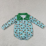 LR3055 Mallard Ducks Zipper Baby Boys Romper