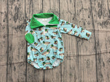 Preorder Samples LR3055 Mallard Ducks Zipper Baby Boys Romper