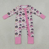 LR3061 Fall Pumpkin Bows Baby Sleepers Romper