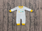 Preorder Samples LR3062 Embroidery Universe Yellow Baby Boys Romper