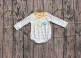 Preorder Samples LR3063 Embroidery Universe Yellow Baby Boys Bubble Romper