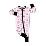 Preorder MOQ 5 pcs Each Style Pumpkin Bows Flower Baby Sleepers Romper