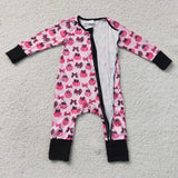 LR3069 Halloween Pumpkin Bows Baby Sleepers