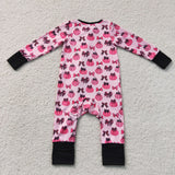 LR3069 Halloween Pumpkin Bows Baby Sleepers