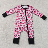 LR3069 Halloween Pumpkin Bows Baby Sleepers