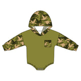 Preorder MOQ 5 pcs Each Style Hunting Camo Hoodie Baby Boys Romper