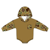 Preorder MOQ 5 pcs Each Style Hunting Camo Hoodie Baby Boys Romper