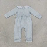 LR3105 Thanksgiving Day Embroidery Turkey Pumpkin Pie Baby Romper