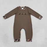 LR3108 Embroidery Thanksgiving Day Turkey Camo Baby Boys Romper