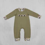 LR3109 Embroidery Thanksgiving Day Turkey Camo Baby Boys Romper