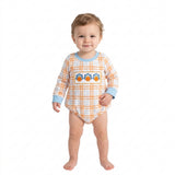 LR3138 Embroidery Thanksgiving Day Turkey Baby Boys Romper