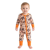LR3161 Halloween Bows Flower Bat Baby Footie Sleepers Romper