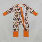 LR3161 Halloween Bows Flower Bat Baby Footie Sleepers Romper