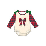 Preorder MOQ 5 pcs Each Style Christmas Bows Plaid Kids Matching Clothes