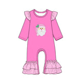 Preorder MOQ 5 pcs Each Style Christmas Santa Pink Kids Matching Clothes