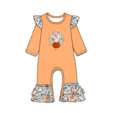 Preorder MOQ 5 pcs Each Style Thanksgiving Day Flower Kids Matching Clothes