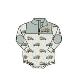 Preorder MOQ 5 pcs Each Style Fall Pumpkin Zipper Baby Boys Romper