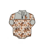 Preorder MOQ 5 pcs Each Style Fall Pumpkin Zipper Baby Boys Romper