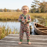 LR3209 Christmas Santa Hat Mallard Ducks Baby Boys Romper