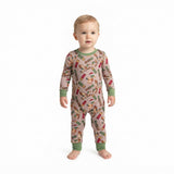 LR3209 Christmas Santa Hat Mallard Ducks Baby Boys Romper